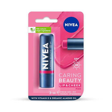 NIVEA Lip Caring Beauty Lip Balm | Lip & Cheek Tint with SPF 30 (Red, Pink & Rose)